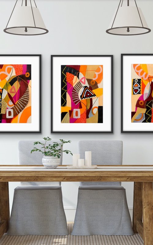 Mango Crush (Triptych) by Rashna Hackett