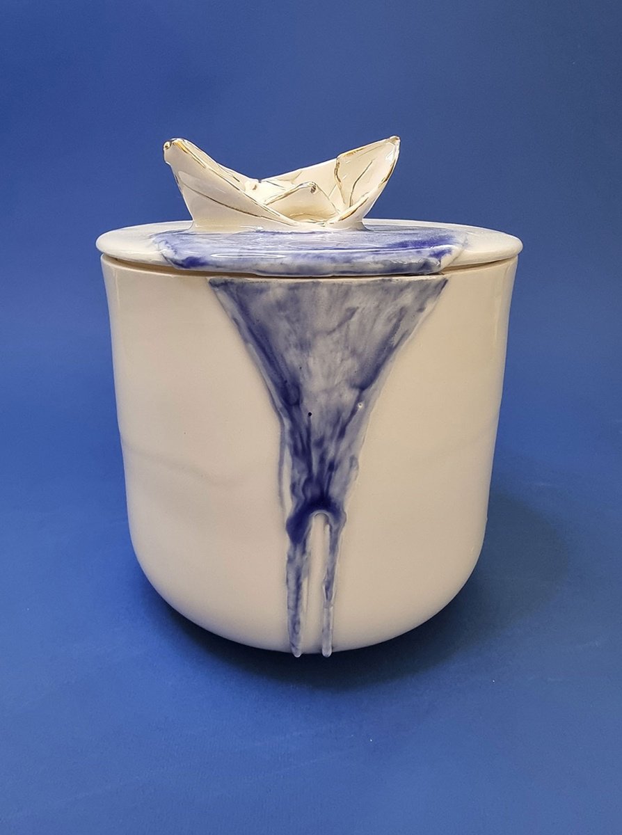 Transport Clay Sculpture By Zlatina Krusteva, 5 X 6", "Boat Iii", Original Artwork