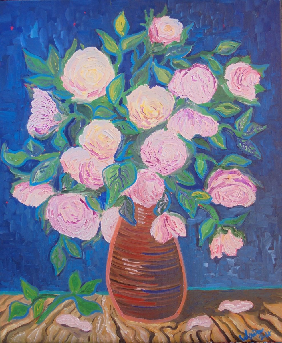 Roses in a Vase by Kirsty Wain