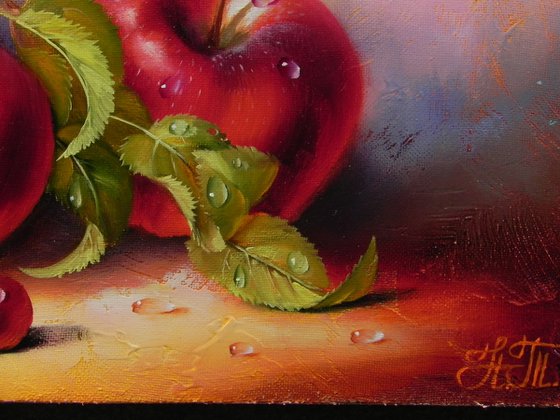 "Fruits" Original still life Oil Small bright kitchen decor 2022