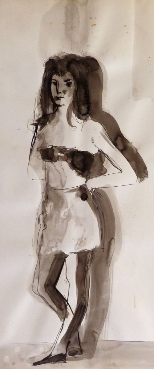 Irene, ink on paper 65x50 cm by Frederic Belaubre