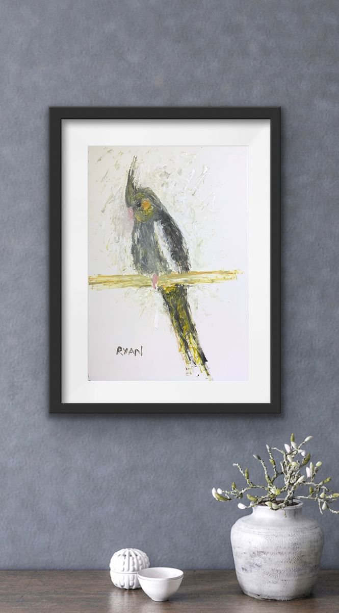 Bird Painting Cockatiel 9x12 Study by Ryan Louder