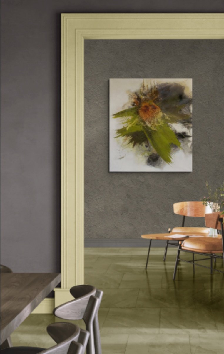 Abstract Acrylic Painting By Christa Haack, 31 X 34, Autumnal -, Original Artwork