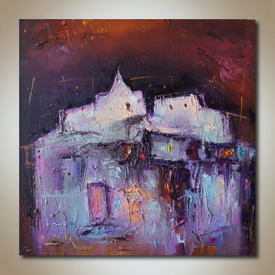 The castle, Abstract oil Painting