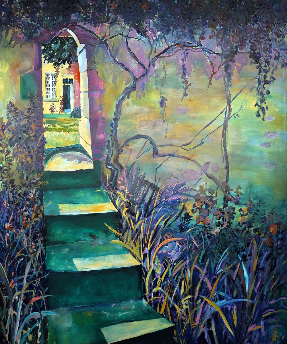 Expressive Landscape Oil Painting By Dominic Virtosu, 59 X 71, Looking Through, Original Artwork