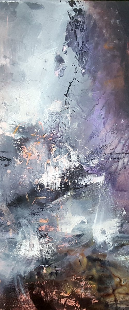 DARKSCAPE CREATOR ENERGY TRACES LARGE PAINTING BY O KLOSKA by Kloska Ovidiu