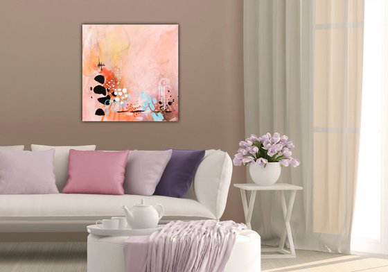 Chemin faisant - Original abstract landscape on canvas - Ready to hang