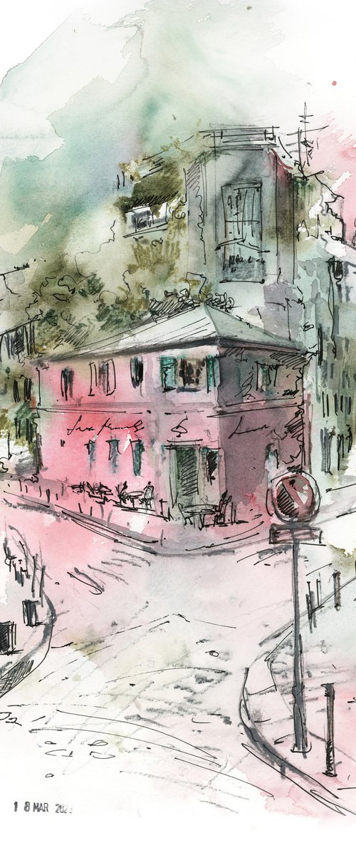 Paris - Architecture Sketch Mixed Media by Sophie Rodionov