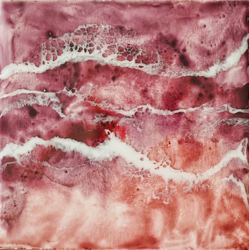 Potters pink sea - original seascape artwork by Delnara El
