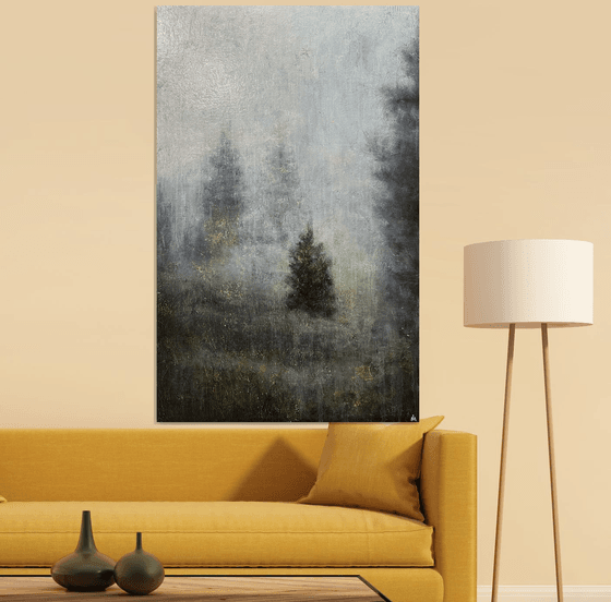 A young, lonely spruce tree