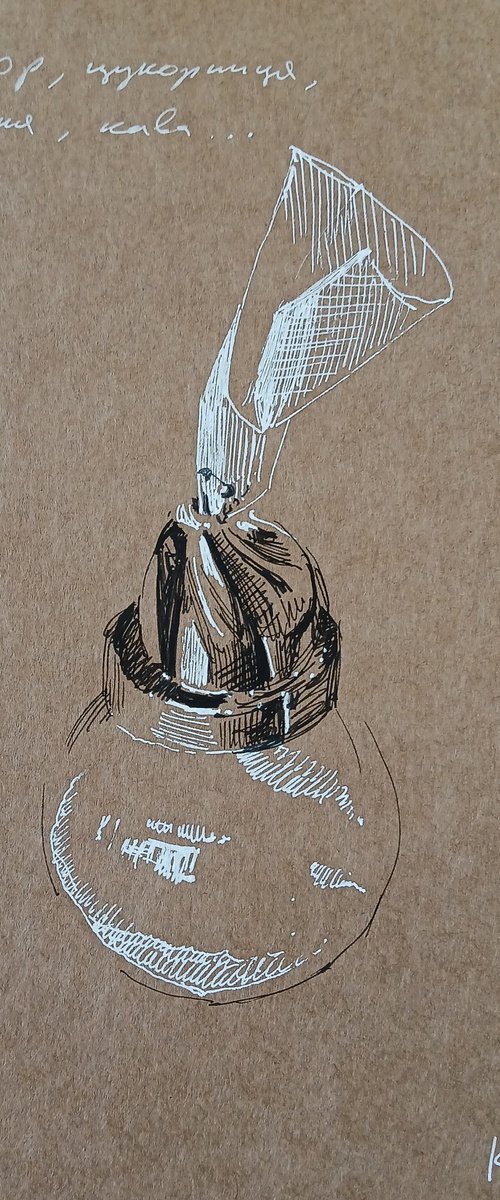 A sketch of an ordinary glass sugar bowl by Vasyl Koval
