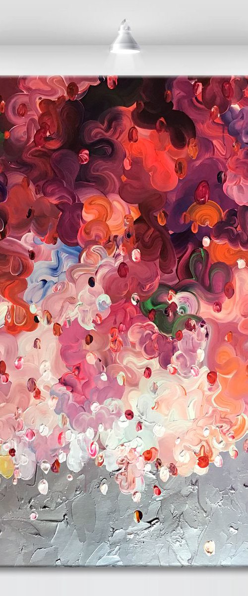 'Bougenvillia dream' - 40x40" by Tatiana Georgieva