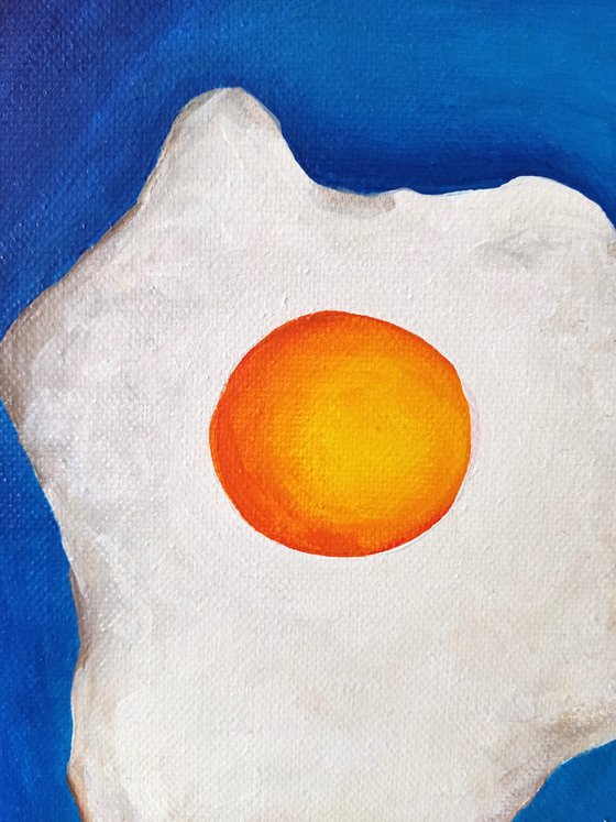Still life with baked egg