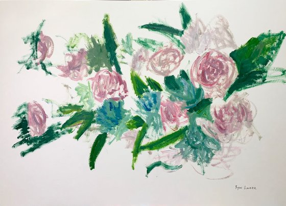 Pink Flowers  16x24