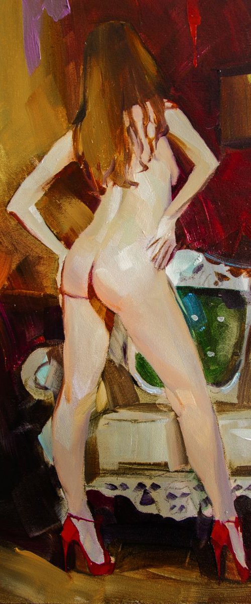 "Red cool shoes" (30x40) unframed by Valentin