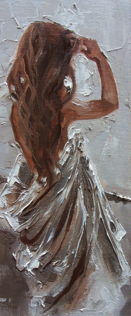 " EARLY MORNING ... " original painting wind romantic palette knife GIFT by Monika Luniak