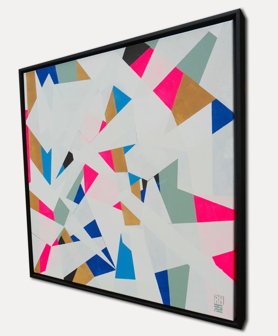 Fractured White and Neon pink