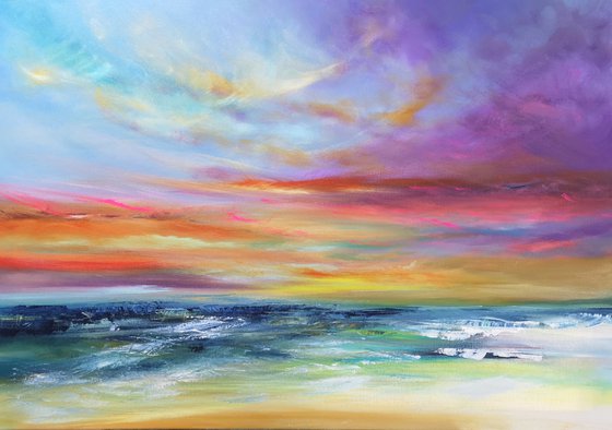 "Life's Blessings" - Cornish Seascape, Art, Skyscape