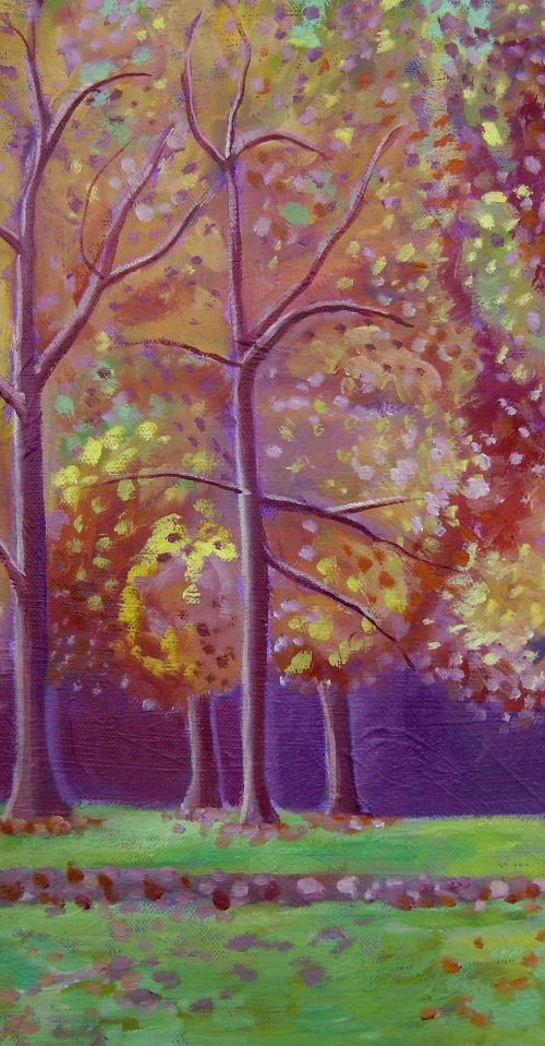 Autumn Trees in Hyde Park by Mary Stubberfield