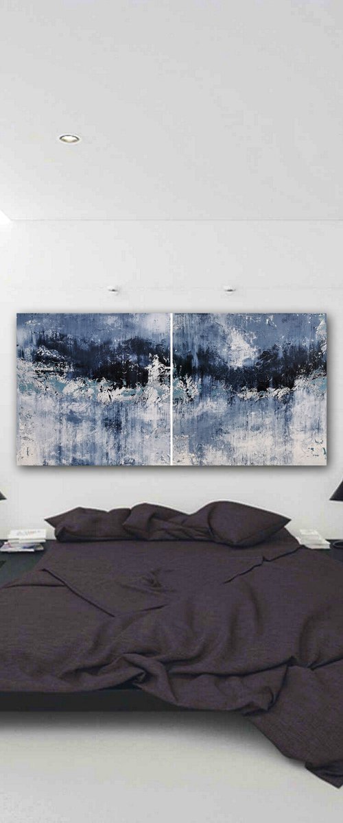 200x100cm. / abstract painting / Abstract 2138 by Alex Senchenko