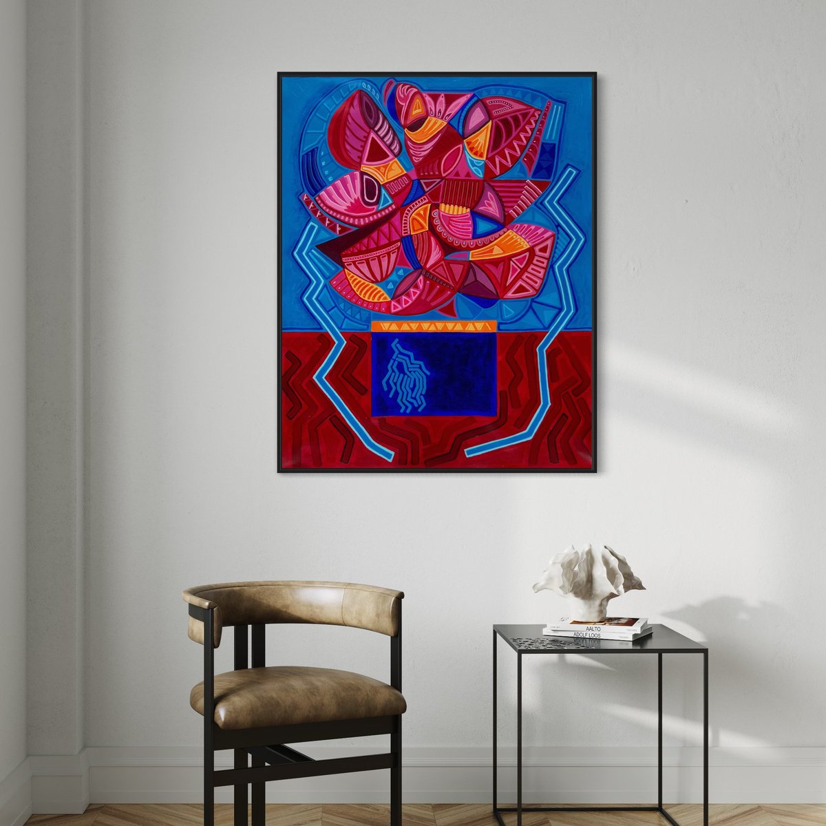 Abstract Acrylic Painting By Samantha Malone, 37 X 47", The Protagonist, Original Artwork