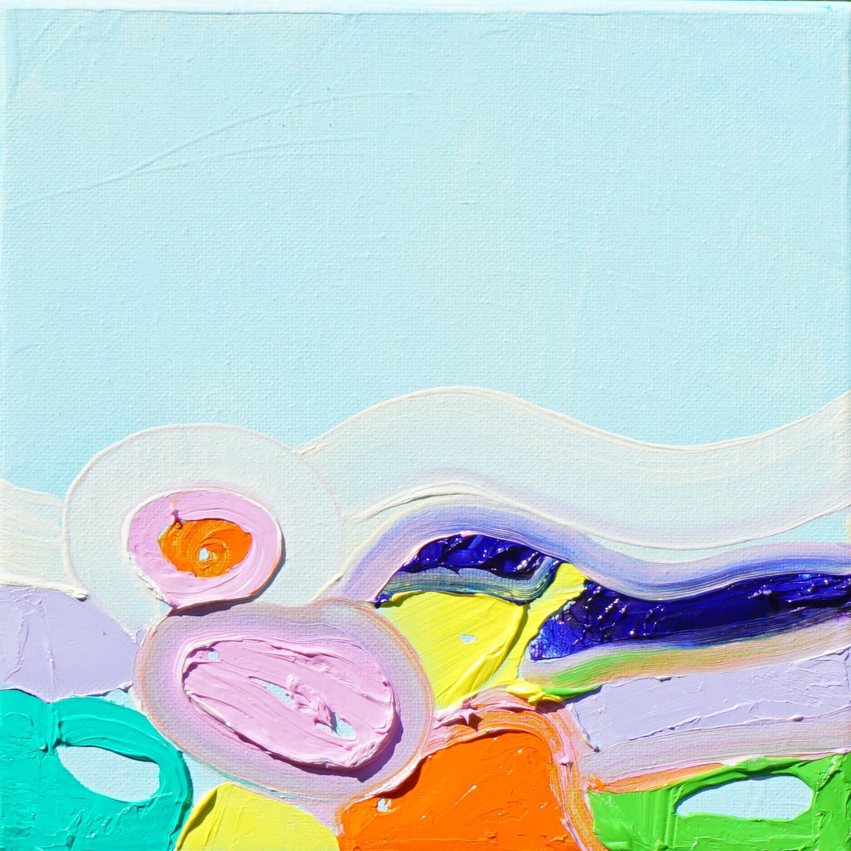 Abstract Oil Painting By Jelena B, 8 X 8, Summer 2025/6, Original Artwork