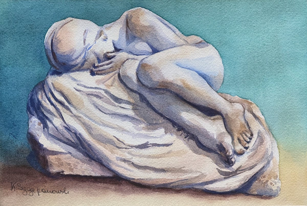 Impressionistic Watercolour , Sadness By Krystyna Szczepanowski, 11 X 7, Artwork For Sale On Artfinder