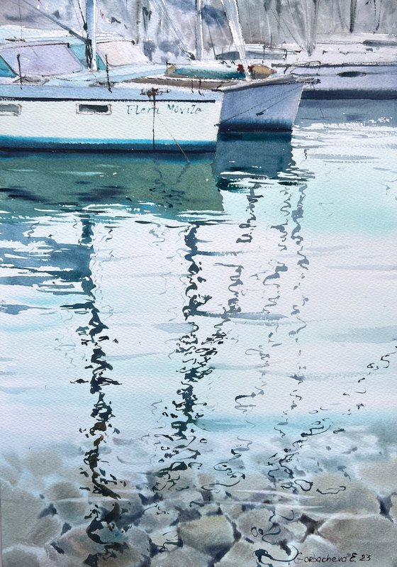 Yachts at anchor  #14