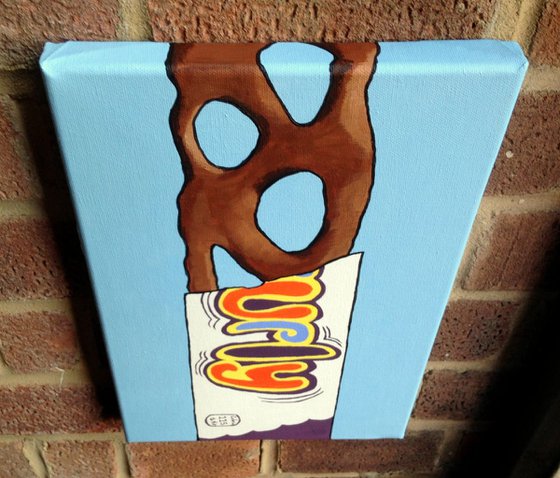 Pop Art Curly Wurly Chocolate Bar Painting On Canvas