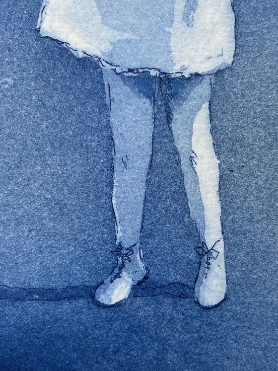 Girl with Ball Blue