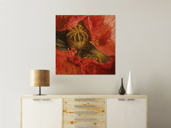 "Red Poppy"  Floral Painting