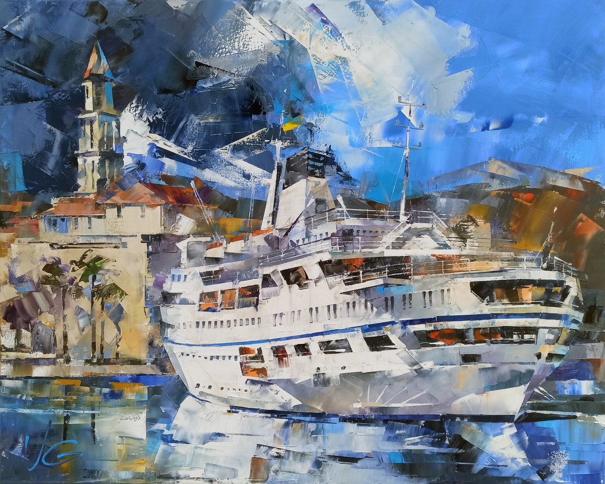 Impressionistic Landscape Oil Painting By Volodymyr Glukhomanyuk, 39 X 31", Radiant, Original Artwork