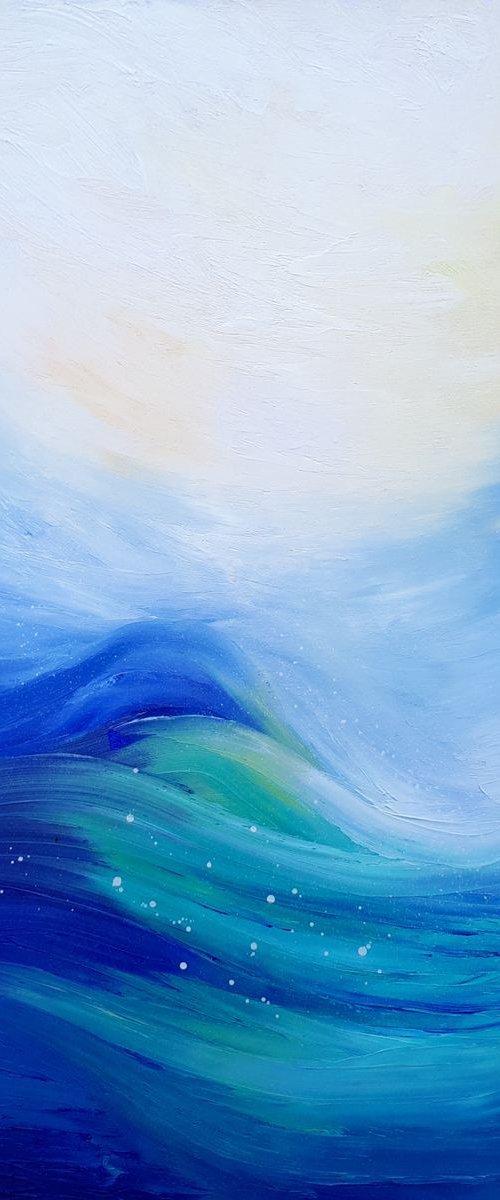 Turquoise wave (50x70cm) by Simon Tünde