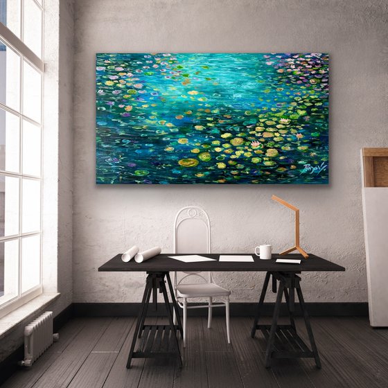Blue Waterlily Pond - XXL