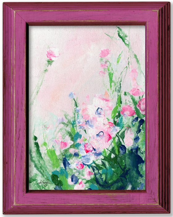 Shabby Chic Charm 29 - Framed Floral art in Painted Distressed Frame by Kathy Morton Stanion