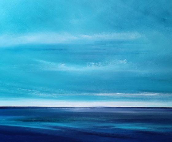 Simple Blue - seascape, emotional, panoramic