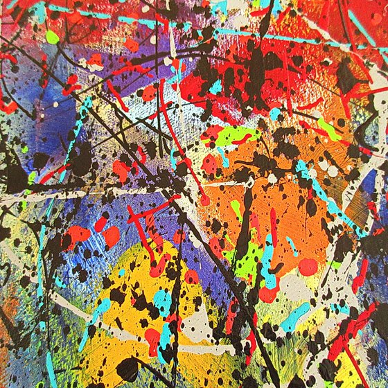 CELEBRATING COLOURS,  J. POLLOCK MODE, XL,  framed