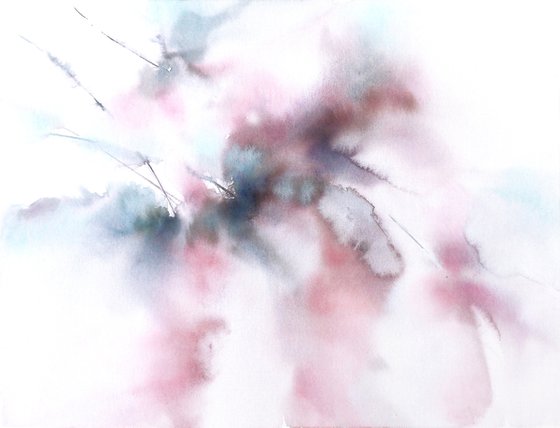 Abstract flowers in soft pastel colors