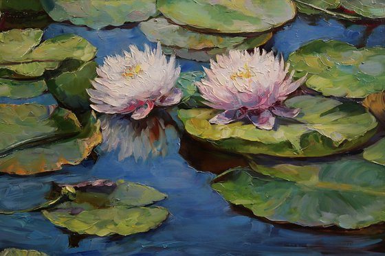 "Dance of petals on the water"