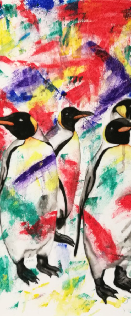 Four Penguins. Free Shipping by Steven Shaw