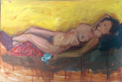 Nude with a cup of tea by Irina Seller