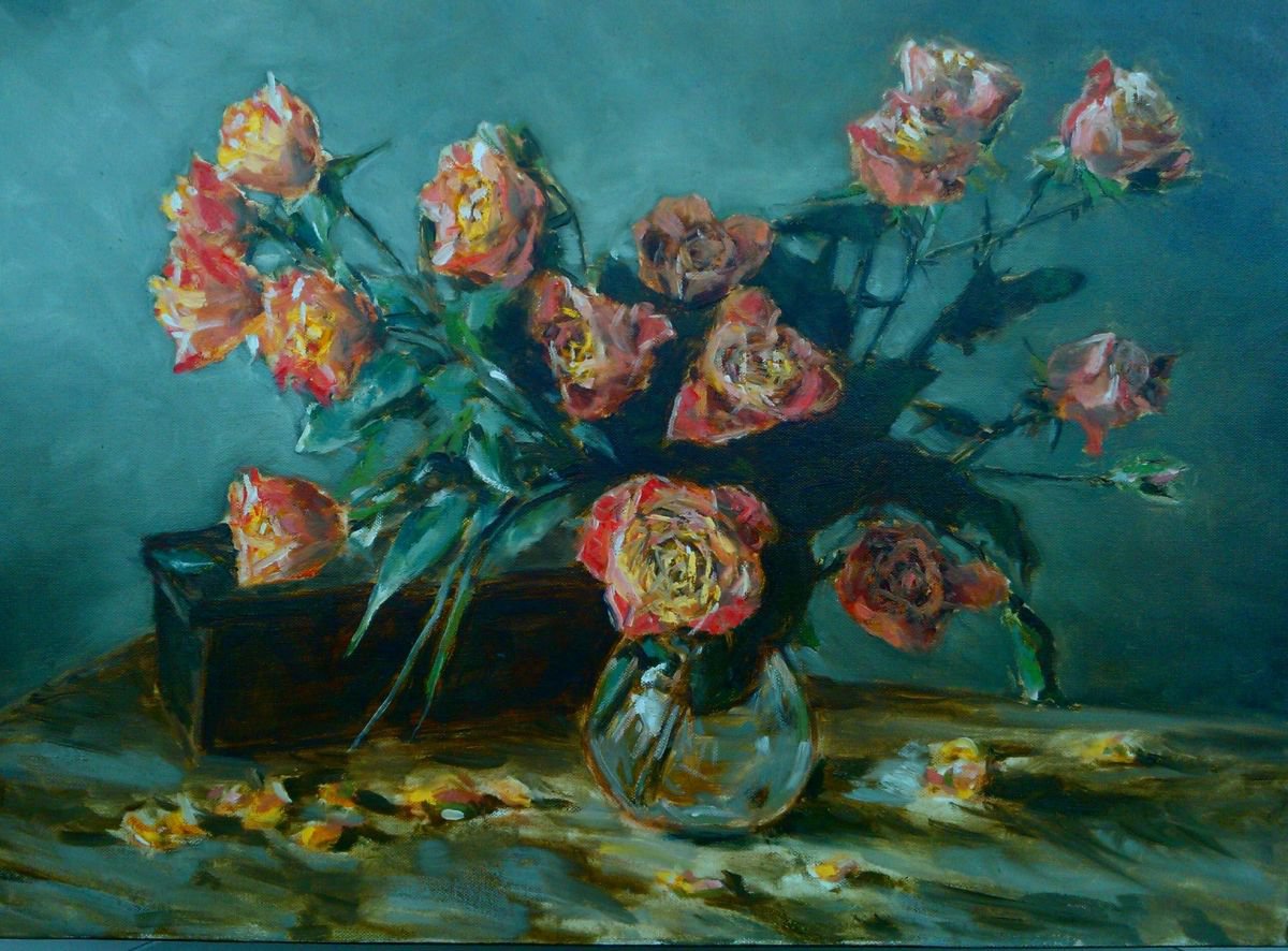 still life with roses by Sebastian Beianu