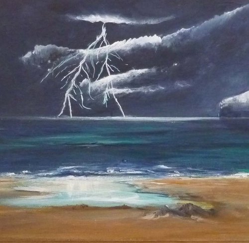 Storm Over The Forth by Margaret Denholm