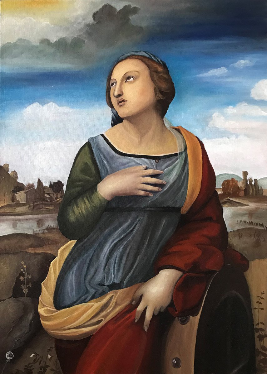 Photorealistic Oil Painting , Study On S. Caterina Da Alessandria By Raffaello Sanzio By Sofia Fresia, 20 X 28, Artwork For Sale On Artfinder