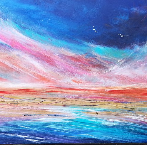 Together X  emotional seascape, panoramic by Mel Graham