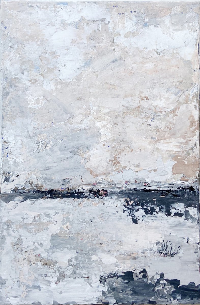 Organic Landscape Acrylic Painting By Maryna Vozniuk, 8 X 12", Whispering Light, Original Artwork