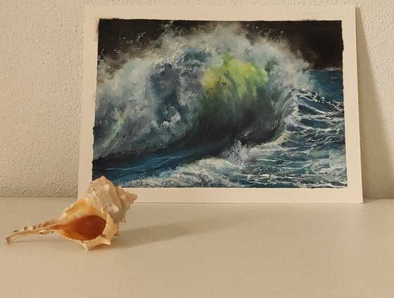 seascape wave on paper #001