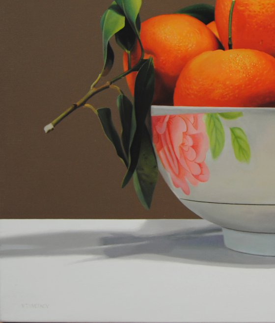 Tangerines , Original oil on canvas painting