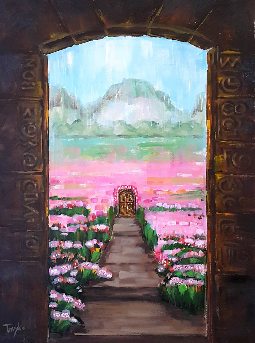 Portal | Flowers | Field of Roses Acrylic painting by Trayko Popov ...