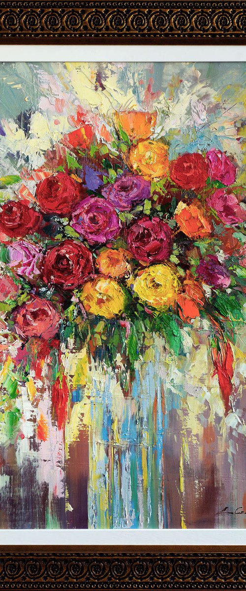 'Winter Roses' Framed by Ewa Czarniecka